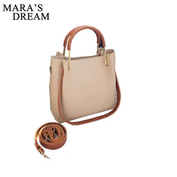 

Mara's Dream 2019 New Women's Bag Solid Color Atmospheric Bucket Bag Tide Shoulder Bag Female Simple Wild Portable Messenger Bag