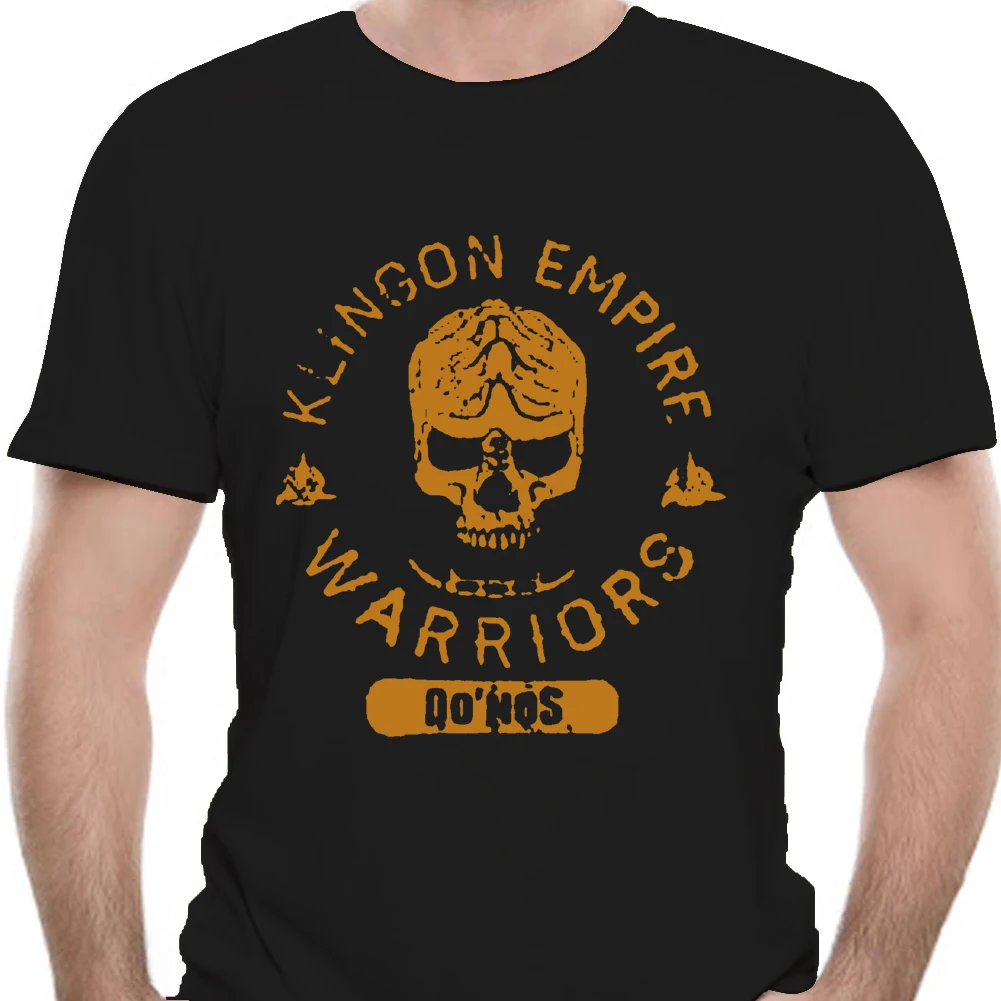 Мужская черная футболка летние хлопковые топы Klingon Empire Warrioes QoNos унисекс с принтом