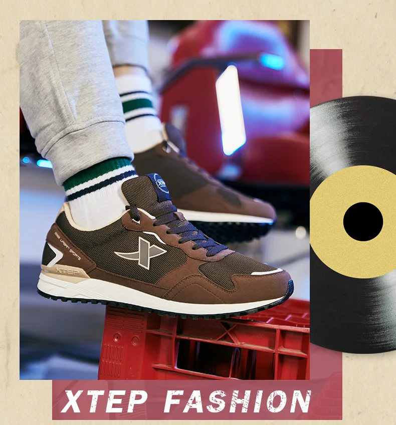 Xtep Men's New Fashion Casual Shoes Breathable Anti-slip Sports Shoes Leisure Vintage For Men's Shoes Winter 881419329663