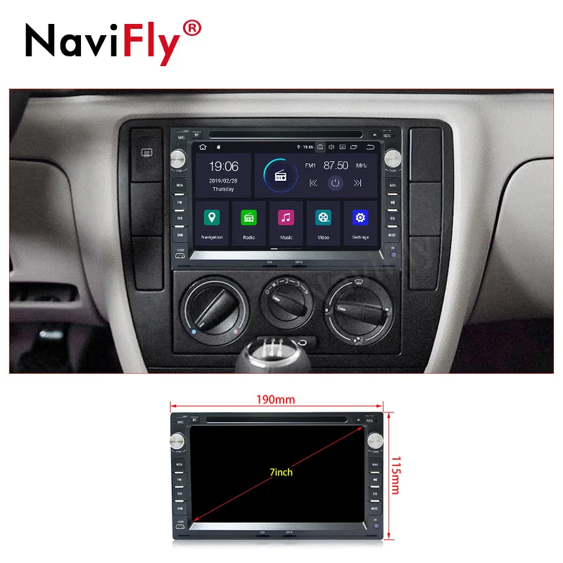 Top NaviFly IPS DSP Android 9.0 Car Multimedia Player for Passat MK5 Jetta Golf Transporter GPS Navigation RDS with WIFI Autoradio 5
