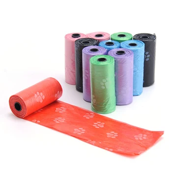 

15pcs/Roll Puppy Cats Pet Poop Clean Up Garbage Bag Refill Bag Plastic Degradable Plastic Garbage Bag Home Pet Supplies