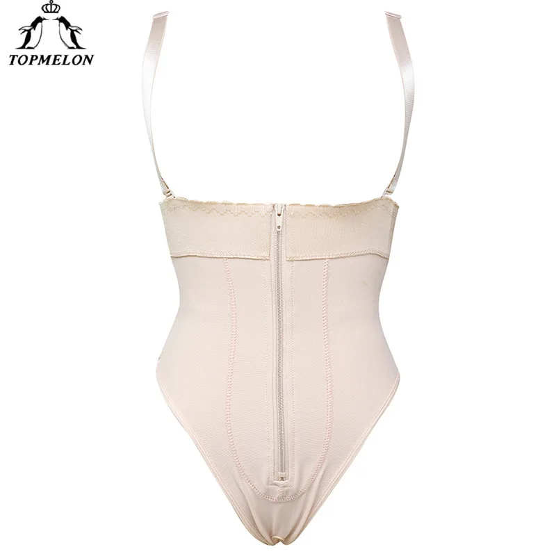 TOPMELON Body Shaper Новинка Корректирующее белье плюс размер S-6XL боди для похудения нижнее белье на молнии Корректирующее белье для женщин - Цвет: NUDE