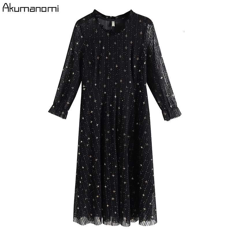Платье для женщин размера плюс, весна-лето, 4xl, 5xl, 6xl, черное, в полоску, с длинным рукавом, до середины икры, повседневное, офисное, элегантное платье, высокое качество