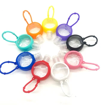 

5 Pcs/lot 30ml Round Silicone Solid Color Hand Sanitizer Bottle Perfume Bottle Holder Portable Hanging Hand Sanitizer Bottle