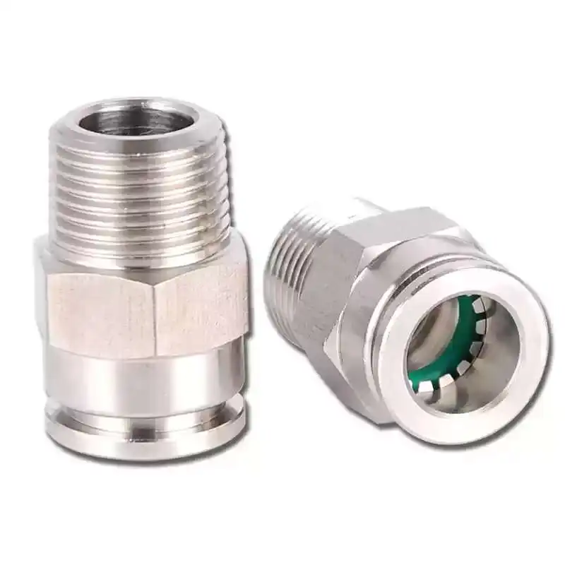 

1/8"BSPP Male Air Pneumatic 316 Stainless Steel Push In Quick Connector Release Fitting Plumbing Water Gas