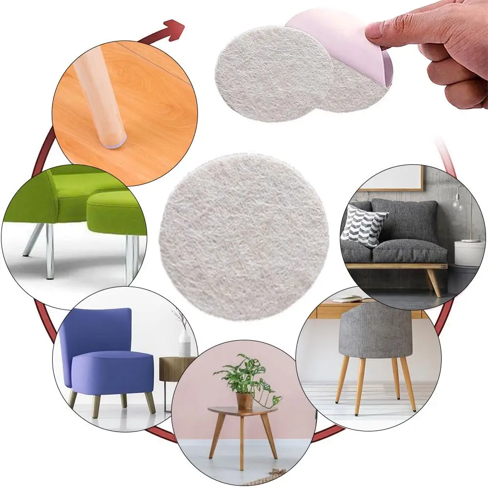 

DIY Self Adhesive Felt Pads Furniture Pads For Table Sofa Plant Pots Floor Scratch Protector Hard Surfaces Reduces Noise
