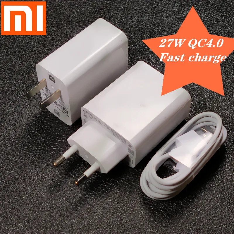 

Xiaomi Charger 27W Original mi Fast Charger EU QC 4.0 turbo adapter Type C For mi 9 pro se 9t CC9 redmi note 7 8 pro K20 pad 4