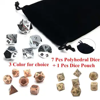 

7Pcs Polyhedral Dice Zinc Alloy Polyhedral Game Dice for RPG Dungeons and Dragons DND RPG MTG D20 D12 D10 D8 D6 D4 Table Game