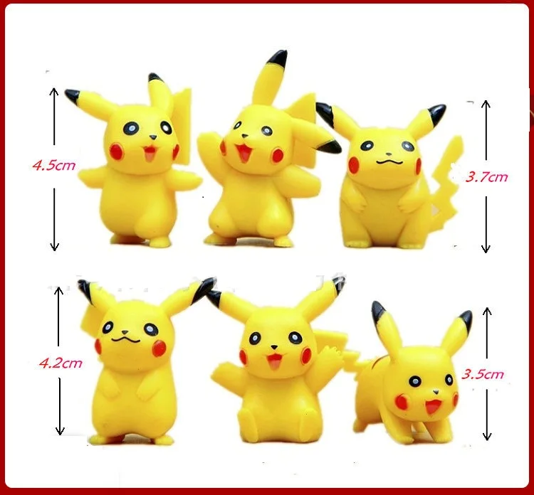 

6pcs/Lot Anime Pokemon Dolls Pocket Monsters Pikachu Cosplay Cakes Decorated Micro-Landscape Toy Ornaments