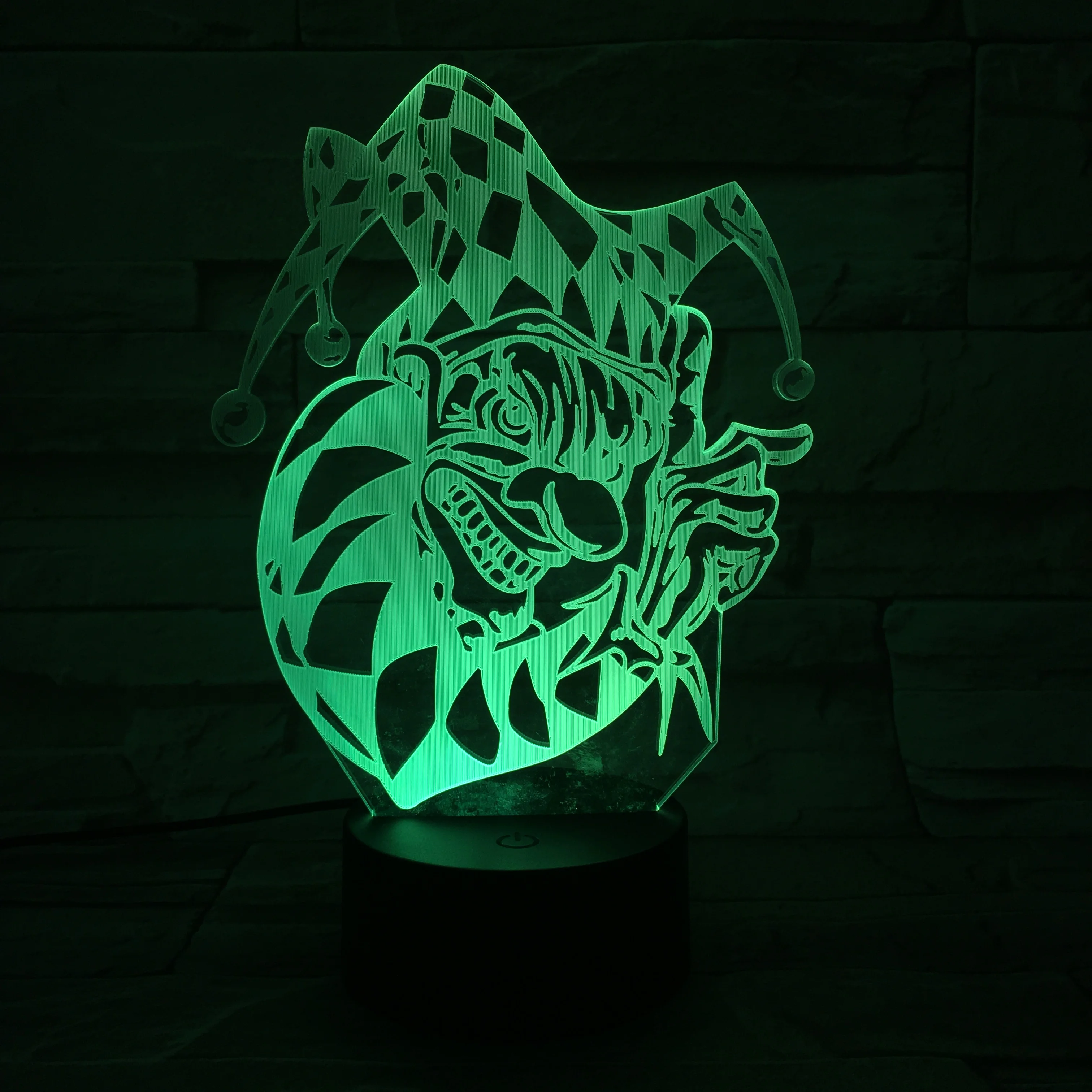 3D Lamp Clown Batman Enemy Super Villain Color Changing with Remote 7 Color with Remote Atmosphere Visual Led Night Light Lamp
