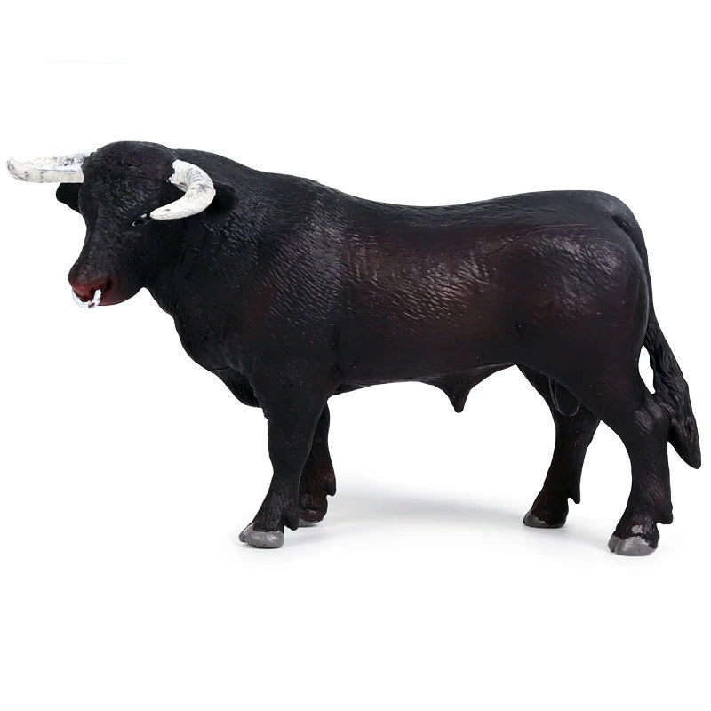 Детская имитация сплошной мир дикой природы модель черный bull bison buffalo дети Когнитивная модель игрушки украшения - Цвет: Белый