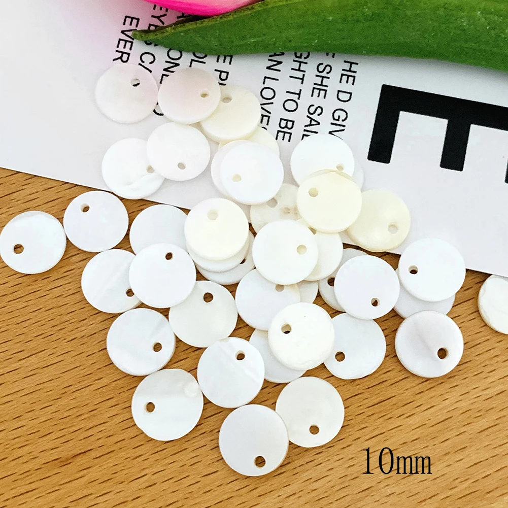 Natural Shell Round Pendant For DIY Handmade Earring Jewelry Making Mother of Pearl Charms Findings Accessories Parts 10PCS natural shell ornaments