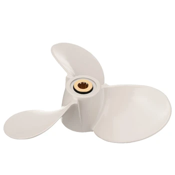 

6E0-45941-01-El Aluminum Alloy Outboard Propeller 7 1/2X8-Ba For Yamaha Mariner 4-6Hp 3 Blades 9 Spline Tooth White R Rotation