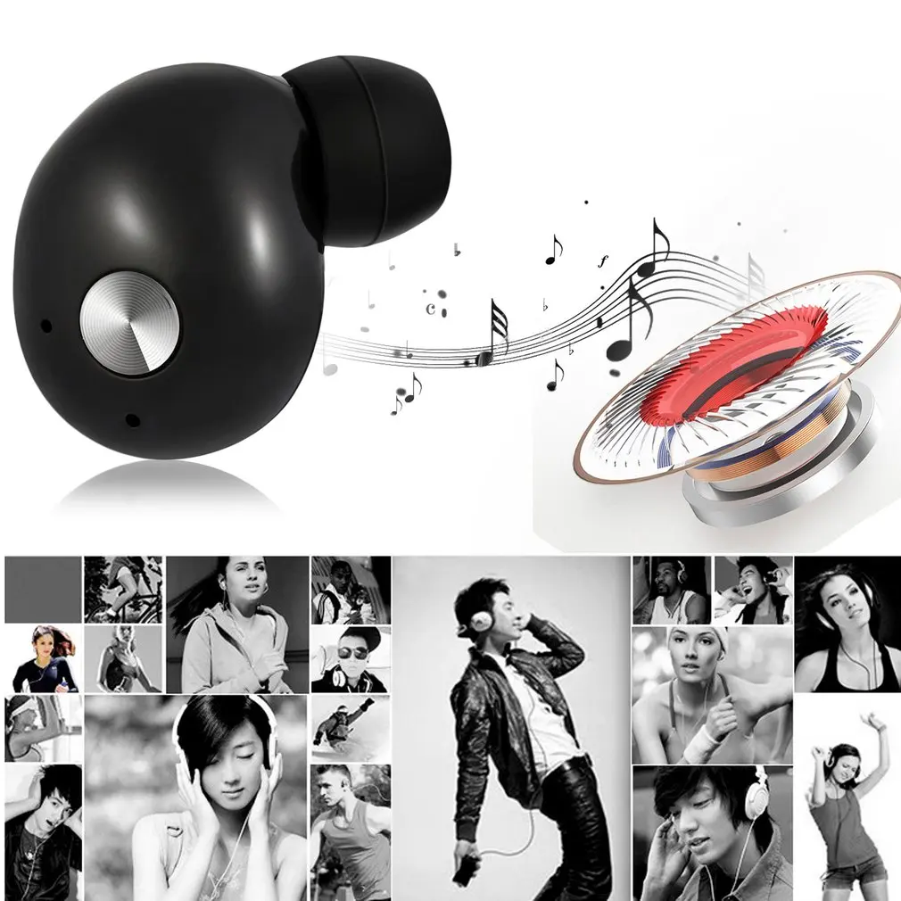 Мини Bluetooth наушники спортивные беспроводные стерео музыкальные наушники-вкладыши с шумоподавлением с микрофоном с портативным зарядным устройством