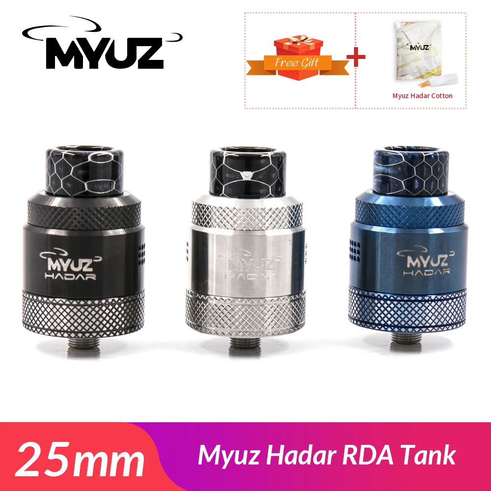 

Original Mavapors Myuz Hadar RDA 25mm top filling and bottom feeding with Hadar Mesh coil wire coil electronic cigarette tank