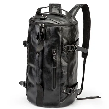 

MIWIND Fashion High Quality PU Casual Travel Bag New Duffle Bag Pure Color Travel Tote Large Capacity Men Handbag LSTJ015