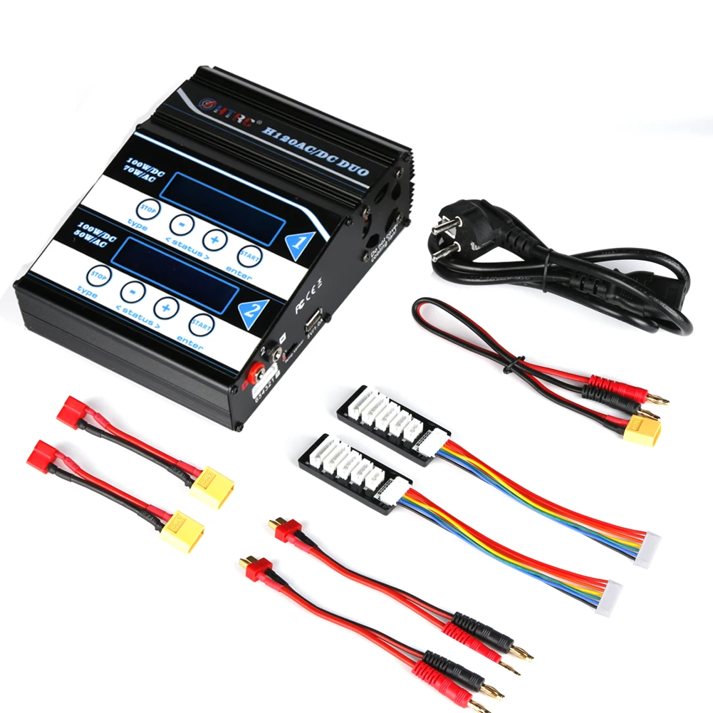 10A Battery Charger HTRC H120 AC DC Dual Ports Discharger For Lilon/LiPo/LiFe/LiHV/NiCd/NiMH/PB RC Balance | Электроника