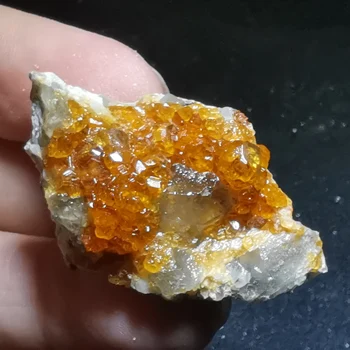 

16.2g.Rare natural garnet crystal hexagonal point feldspar mica brass multi mineral crystal symbiotic halo energy healing