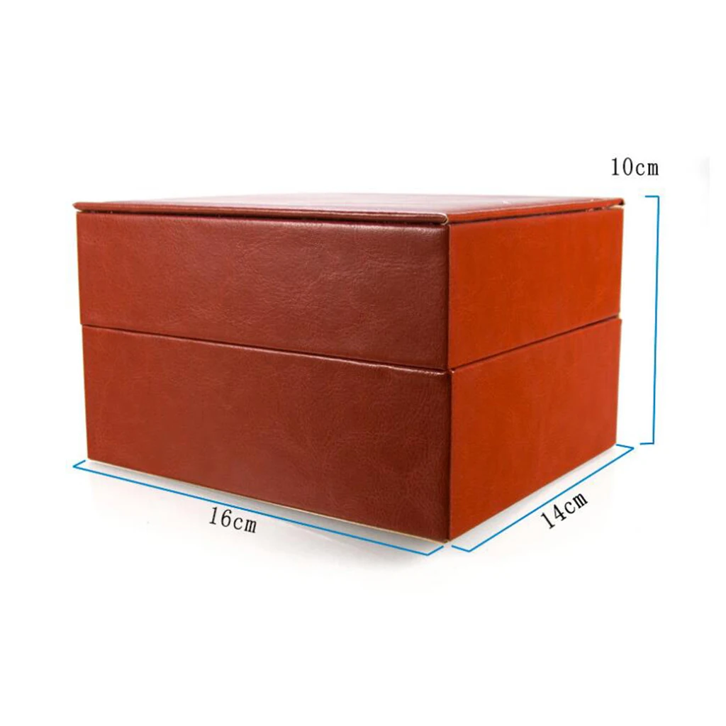 Wine Red PU Leather Single Slot Watch Bracelet Case Wristwatch Box Organizer 16 x 14 x 10cm