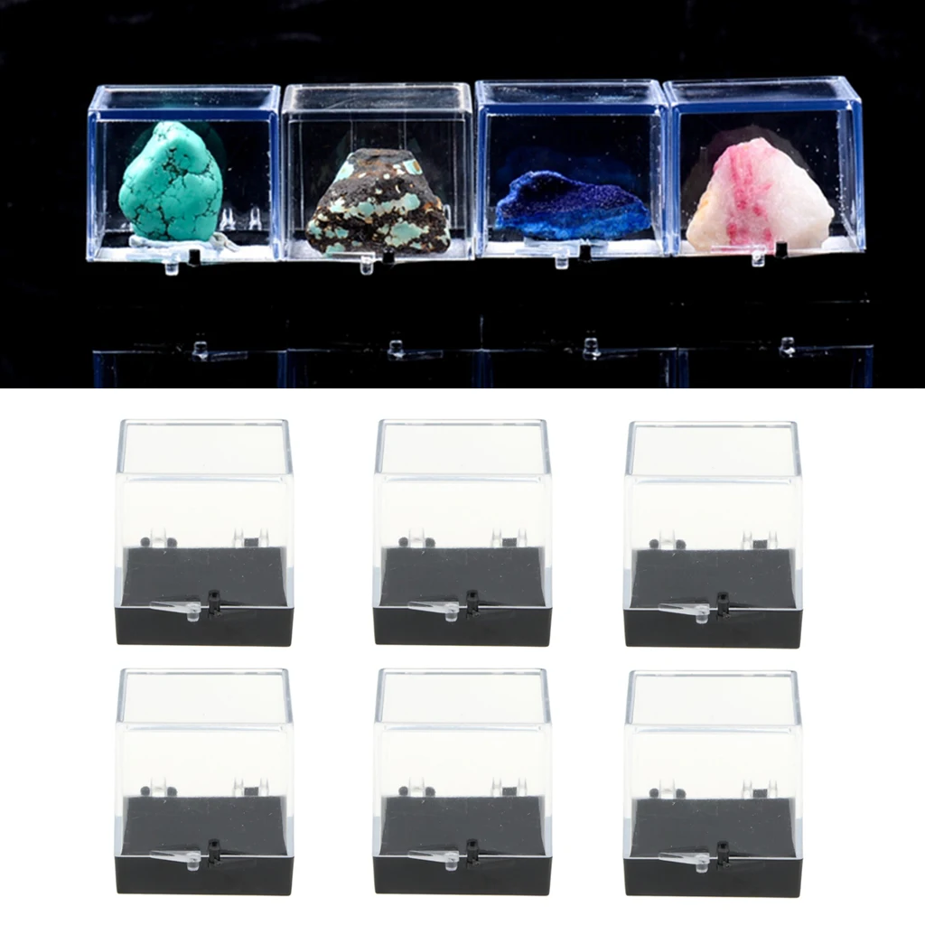 3x3x3.5cm Clear Display Box Protection Show Case for Mineral Collection 