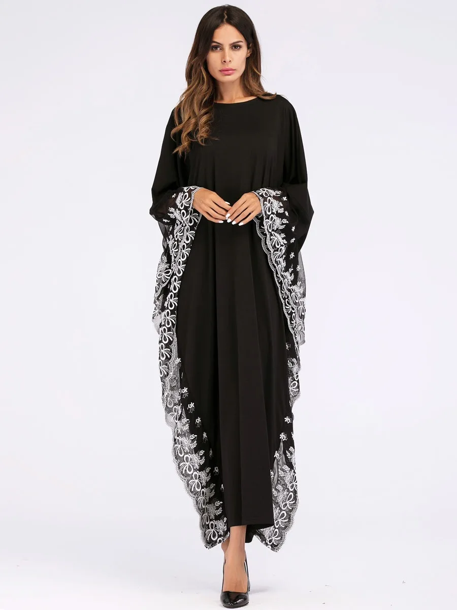 Manufacturers direct selling G7020 aliexpress ebay Muslim Middle East dubai popular bat sleeve robe plus-size women's dress
