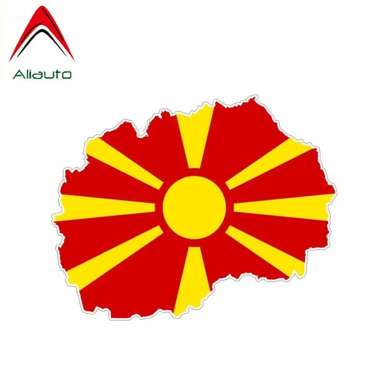 

Aliauto Personality Funny Car Sticker Accessories Macedonia Map Flag Waterproof Sunscreen Anti-UV Reflective Decal,14cm*11cm