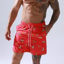 Heavenwood bañador de verano para hombre, pantalones cortos de deporte para playa, forro de malla, traje de baño fino, pantalones holgados de talla grande de cinco puntos