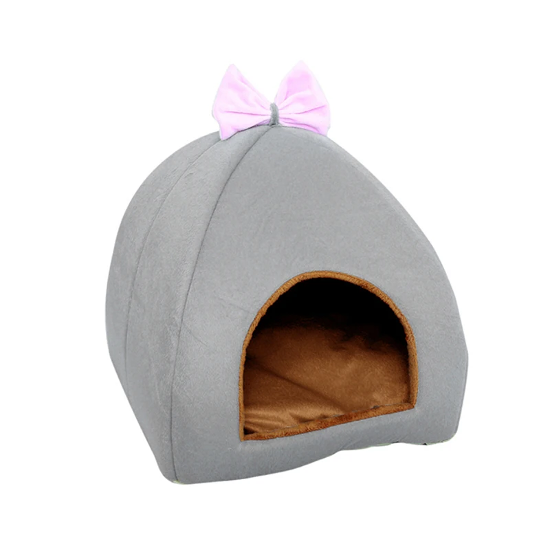 New Arrival Cat House Warm Puppy Bed Yurt Shaped Pet House for Kittens Puppy Short Plush Dog Cage Comfortable Pet Supplies