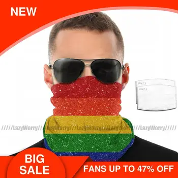 

Flag Mouth Face Mask Glitter Rainbow Pride Flag Facial Mask with Filters Kawai for Adult Beautiful Mask