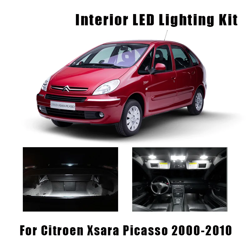 Светодиодные лампы Canbus белого и синего цвета 8 шт. без ошибок для салона Citroen Xsara