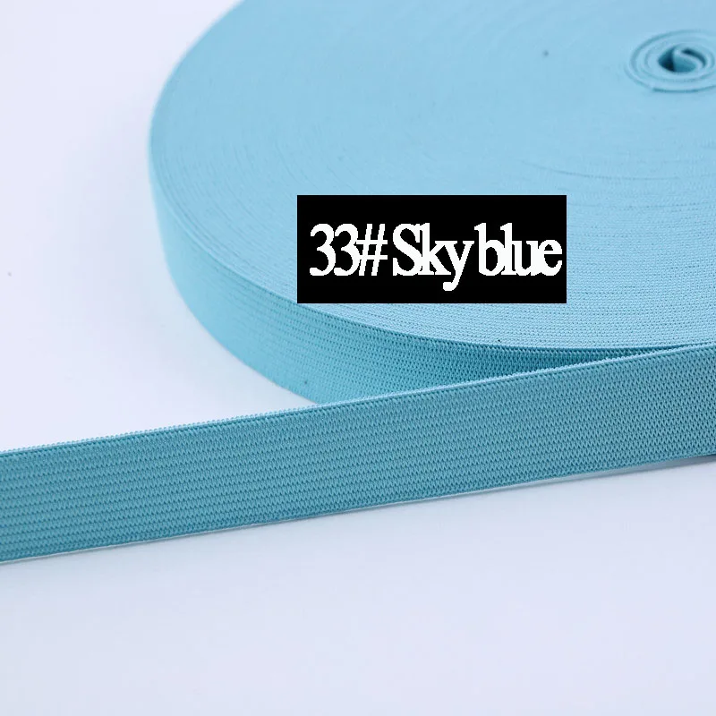 33 Sky blue 40 м сплошной Цвет Дешевые Блестящий складной эластичный враг повязка из спандекса Детская повязка на голову для волос платье кружево отделка шитье 8/1" 20/25 мм - Цвет: 33 Sky blue