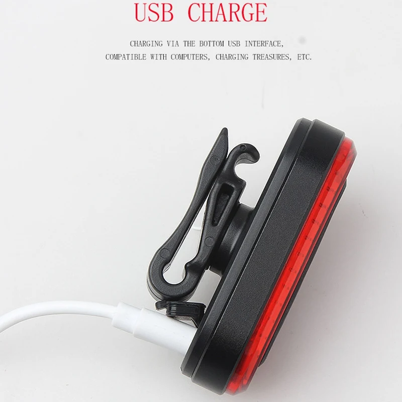 Велосипедный COB задний фонарь USB Перезаряжаемый Предупреждение задний фонарь Водонепроницаемый задний фонарь Аксессуары для велоспорта