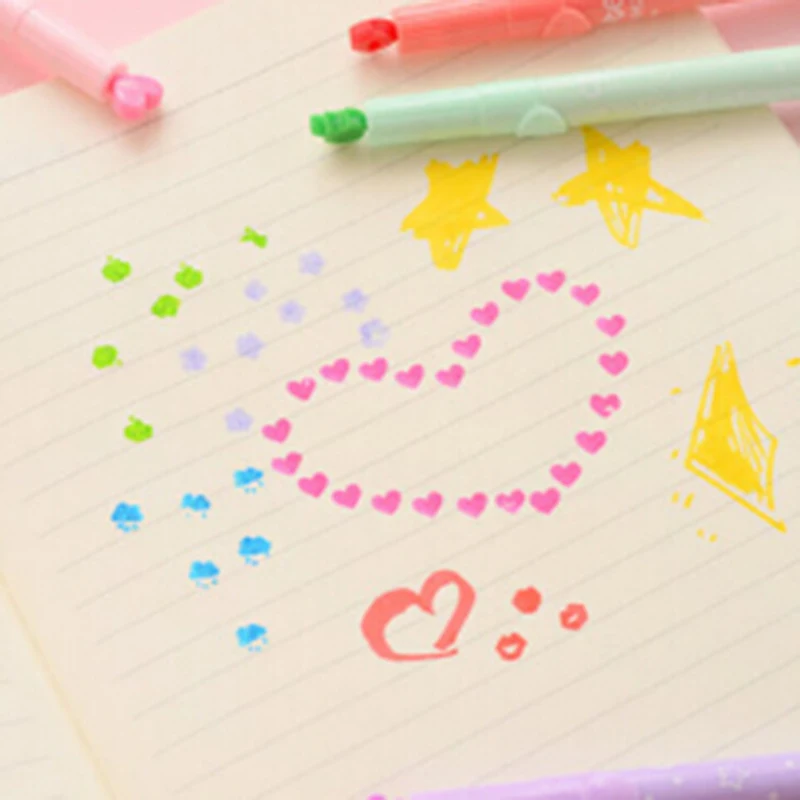 3 шт милые разноцветные конфеты кавай хайлайтеры чернила Штамп ручка креативный маркер ручка школьные принадлежности офисные канцелярские принадлежности
