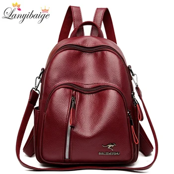 

Designer New Women Backpacks Large Capacity Travel Backpack High Quality Leather Back Pack School Bags for Teenage Girls Sac