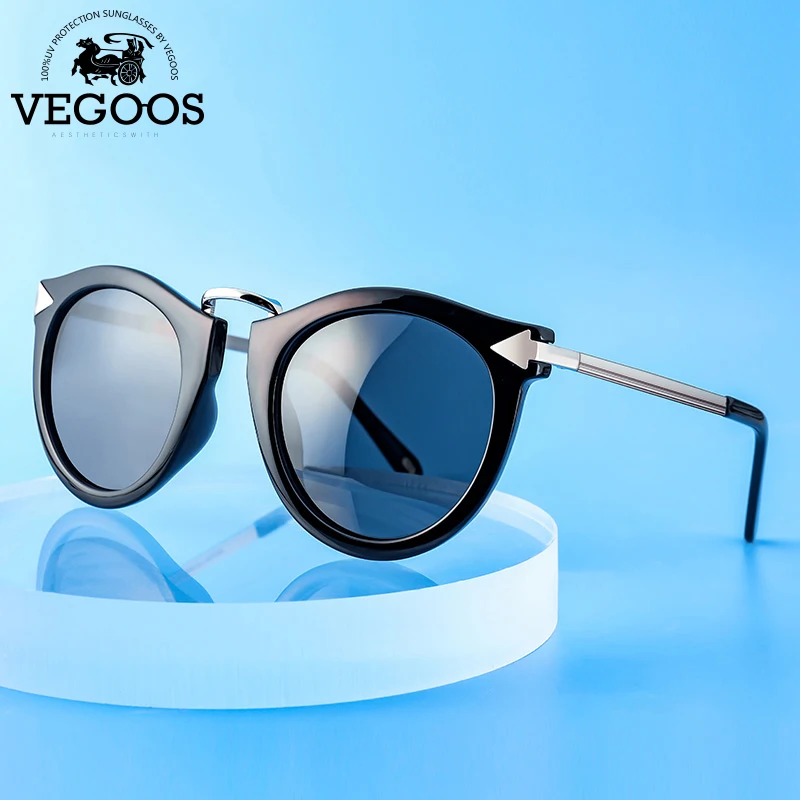 Солнцезащитные очки VEGOOS женские поляризационные UV400 Винтажные модные круглые
