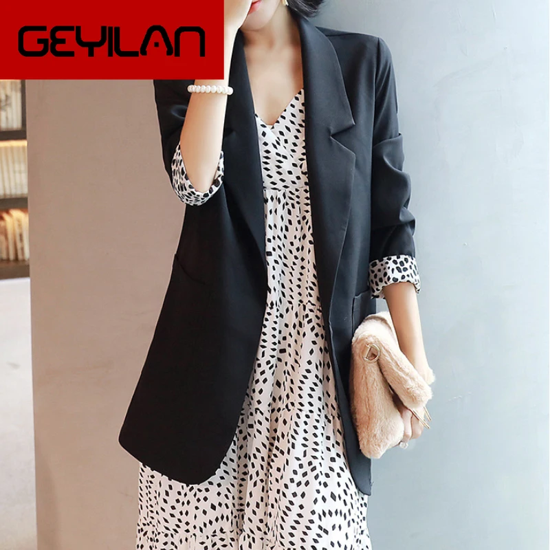 

Spring Autumn women's blazer suit jacket coat casual solid color single button coat OL blazer suit plus size 4XL Top Quality