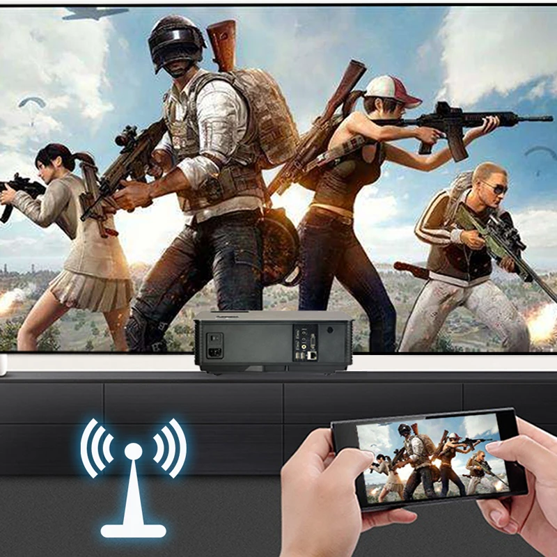 Poner Saund M5 wifi lcd проектор 5500 люмен Full HD Android 6,0 двойные HIFI колонки добавить 10 м HDMI штатив 3D Proyector M5W