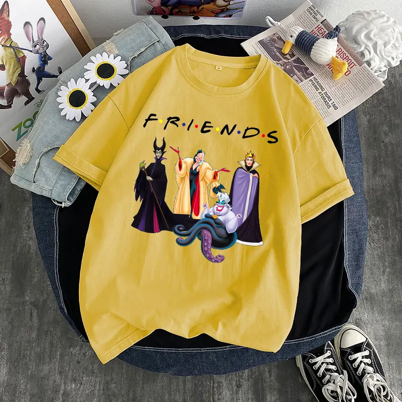 Disney Y2k Anime Villain Bad Girl Kawaii Summer Clothes For Women Graphic T-shirts Harajuku Korean Fashion Plus Size t shirt white t shirt for men