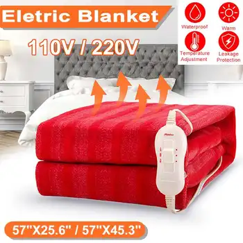 

220V Double Electric Heating Blanket Adjustable Temperature Controller Bed Warm Heating Blanket Heated Mat Pad Warmer Heater