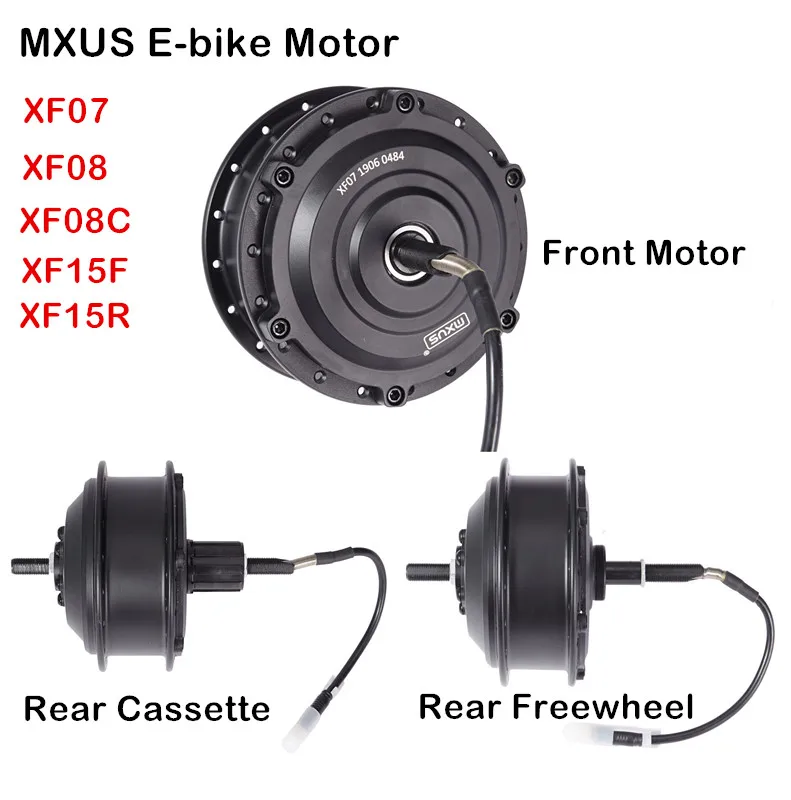 Ebike Hub Motor MXUS Brand XF07 XF08 XF15F XF15R 36V 250W 350W 48V 500W Smart Light Brushless Geared Front/Rear Wheel Drive geared motor ebike motor kit
