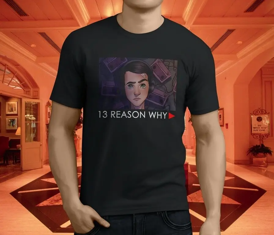 

New Popular 13 Reason Why Men'S Black T-Shirt Adult Summer Streewear Size:S-3Xl