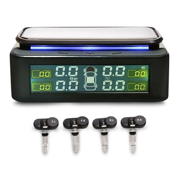 

New Solar Tire Pressure Monitoring System Vibration Power-on LED Atmosphere Lamp 4 Internal Sensors car accessories XZ-70