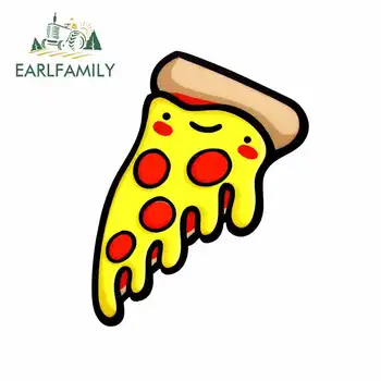 

EARLFAMILY 13cm x 10.2cm for Pizza Cartoon Car Stickers Vinyl JDM Bumper Trunk Truck Graphics Windshield Bumper Windows Decal