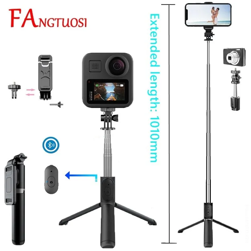 FANGTUOSI Wholesale New Q10 Wireless bluetooth selfie stick mini tripod Monopod with shutter remote control For IOS Android