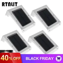 4 шт. Солнечный 20 светодиодный настенный светильник с датчиком движения на открытом воздухе Водонепроницаемый Многофункциональный охранный светильник для дома сада двора улицы