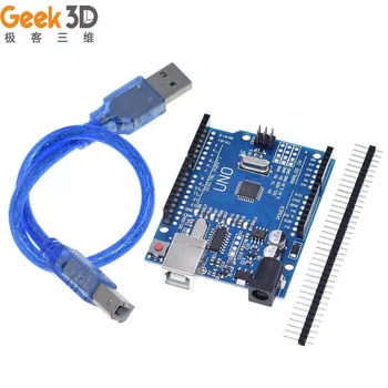 

Geek high quality One set UNO R3 (CH340G) MEGA328P for Arduino UNO R3 + USB CABLE ATMEGA328P-AU Development board UNO board
