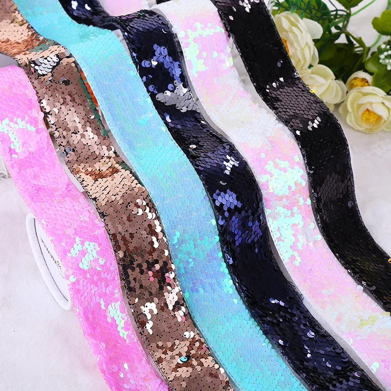 

Hot 75mm (10yards/lot) Bling Bling Rainbow Sequin Chiffon Organza Ribbon DIY Handmade Materials Wedding Party Gift Wrap Supplies