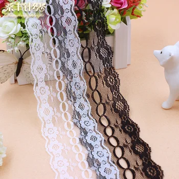 

50yards 6.5cm non-elastic lace trimming non-stretch lace ribbon for wedding dress garment DIY accessories bra decoration