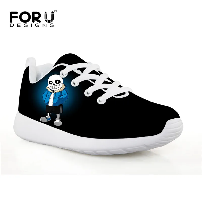 FORUDESIGNS/кроссовки для девочек с футбольным принтом в виде черепа; удобные кроссовки; детская повседневная обувь; детская спортивная обувь; сезон осень-зима - Цвет: H339BN
