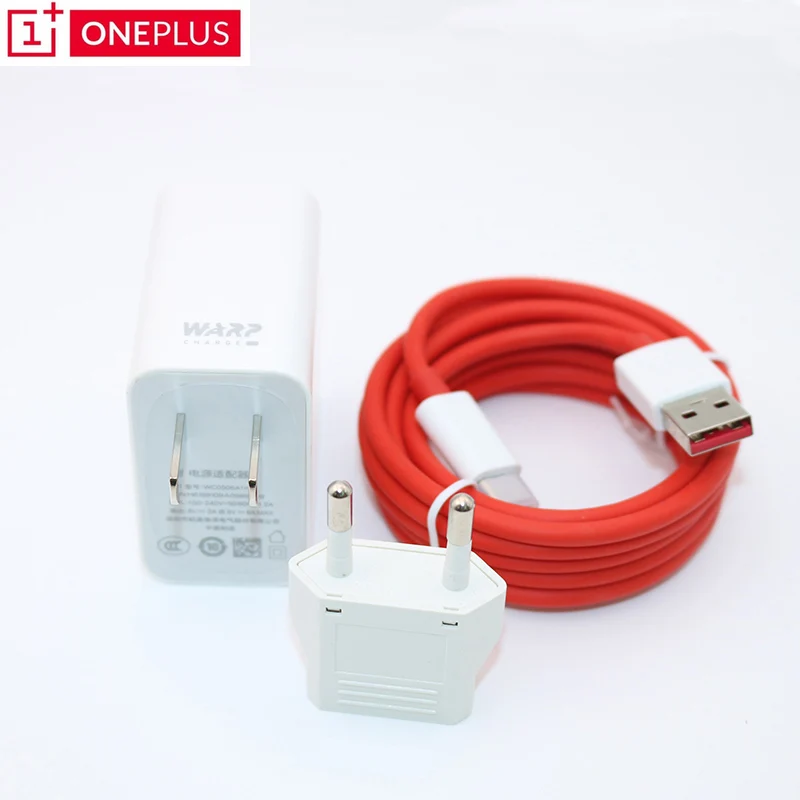 EU charger and cable OnePlus 7T 7 pro зарядное устройство 30 вт адаптер питания варп зарядка 30 Кабель зарядного устройства 5 в 6A для One Plus 7 Pro Быстрая зарядка - Тип штекера: EU charger and cable